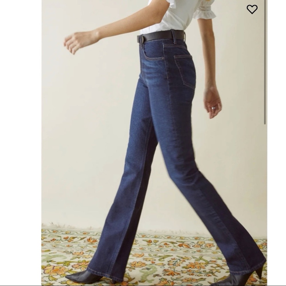 Reformation Dark Indigo Boot Cut Jeans